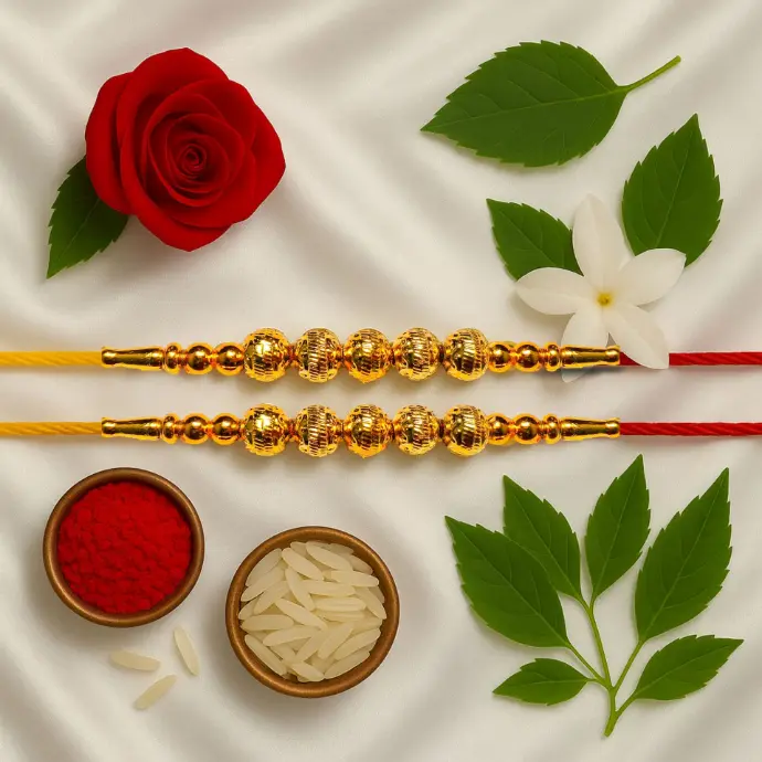 gold plated bracelet rakhi